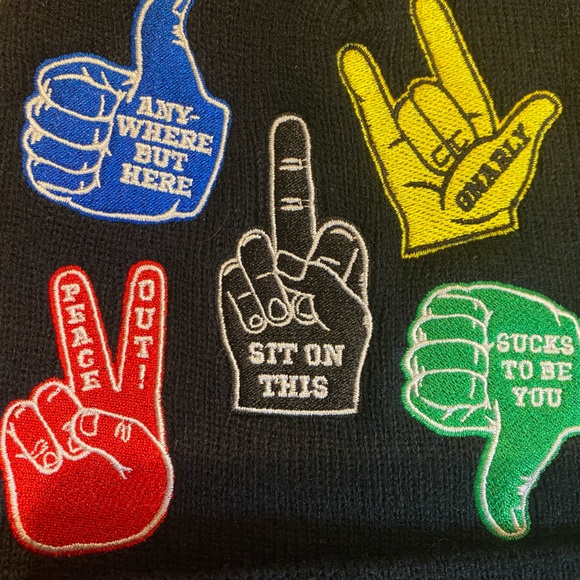 Zumiez unisex Explicit Sayings Beanie Black  
Sassy Unisex Funny Patches NWOT - Picture 2 of 6